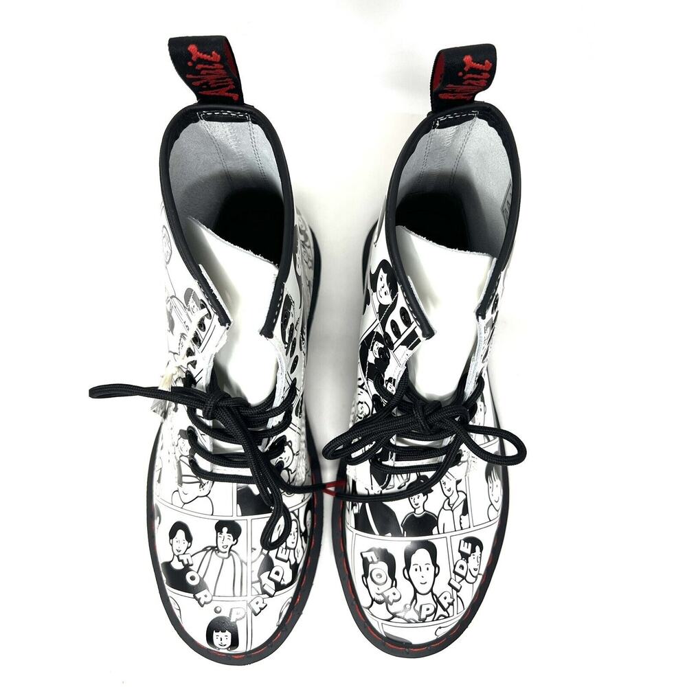 Doc DR. MARTENS 1460 For Pride Fuyuki Kanai Leather Boot Sz Mens 9 / Womens 10 - Picture 5 of 16